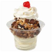Classic Sundae · Frozen custard, 2 toppings, whipped cream, and a cherry. Add waffle bowl for an additional c...