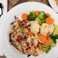 Marinated Grilled Chicken Breast Dinner · Charbroiled, very tender, and seasoned with our house special Italian marinade.
