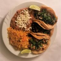 Maravela's Tacos · Your choice of Al Pastor (Pork), Asada (Steak), Pollo (Chicken), Rojas (Cooked poblano pepper)