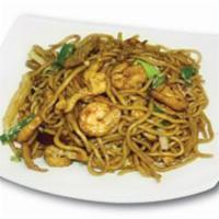 42. Combination Lo Mein · Soft noodle. Choice of shrimp, beef, chicken, pork, or vegetables.