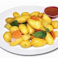 69. Sweet & Sour Chicken · Cooked with or incorporating both sugar and a sour substance.