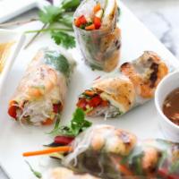 Garlic Shrimp Fresh Roll · (2 pieces). Filled with vermicelli noodles, lettuce, basil and served with peanut dipping sa...