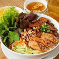 Vegan Bowl · Includes Fried Tofu, Bean Sprout, Lettuce, Cucumber, Pickled Medley, green onion, fried onio...