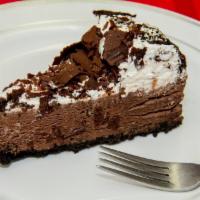 Chocolate Mousse Cake · Dense and airy dessert.