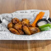 6 Wings · 6 fresh fried chicken wings. Served with 1 flavor of your choice.