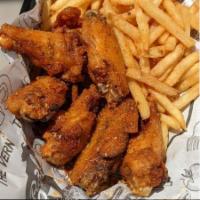 10 Wings · 10 fresh fried chicken wings. Served with 2 flavors of your choice.