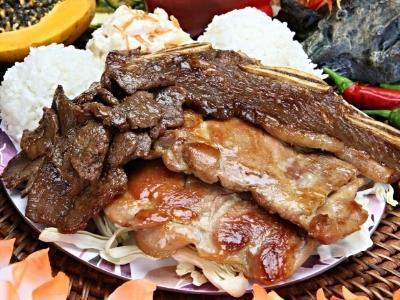 Kalua Pork Combo Special · Kalua pork with choice of BBQ chicken, chicken katsu or teriyaki chicken.