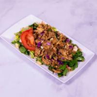 Chicken Shawarma Salad · Our special feta salad topped with chicken shawarma.