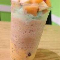 Bionico · Fresh strawberries, apples, bananas, papaya and cantaloupe covered by our special sweet crea...