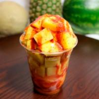 Regular Mangonada  · Delicious mango ice cream with pieces of fresh mango topped off with chamoy and Tajin.