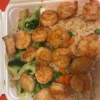 Shrimp Hibachi · Shrimp served with veggies and rice. (substitute Noodle $1.30)