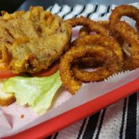 Fried Pork Chop Sandwich · Enjoy this 8 oz. center-cut pork chop seasoned and fried to perfection. Comes with lettuce, ...