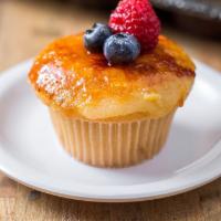 Crème Brulee · Vanilla Cake filled with creme brulee custard topped with glazed berries! ***Please keep ref...