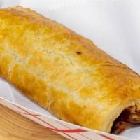 Sausage Roll (Large) · Our own pork sausage meat wrapped in puff pastry.