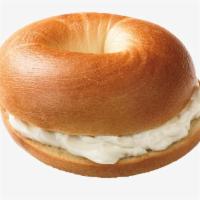 Bagel Cream Cheese · Toasted bagel with cream cheese spread