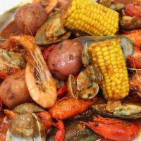 Seafood Combo 2  ( 1/2 lb )  · 1/2 lb. shrimp head off  1/2 lb crawfish, 1/2 green mussel, 1  piece corn, 1  piece potato,1...