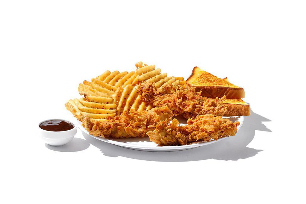4 Piece Tenders · 4 hand battered and breaded tenders with choice of dressing and wing sauce/dry rub. Includes Texas toast.