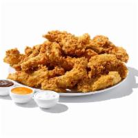 50 Pieces Tenders Platter · 50 hand-battered and breaded tenders served with choice of 9 sauces or dry rub on the side. 