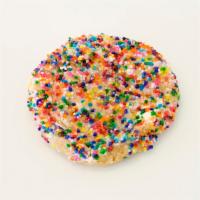 Birthday Cake Cookie · Dough: funfetti cake batter. Mix-ins: Guittard vanilla chips and rainbow sprinkles Topping: ...