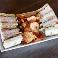 Lope House Club Sandwich · Sourdough bread, bacon, ham, turkey, pepper Jack, lettuce, tomato, chipotle aioli.