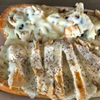 Chicken Alfredo Sub · Sliced marinated chicken, tomatoes and mushrooms covered with our in house Alfredo sauce. 