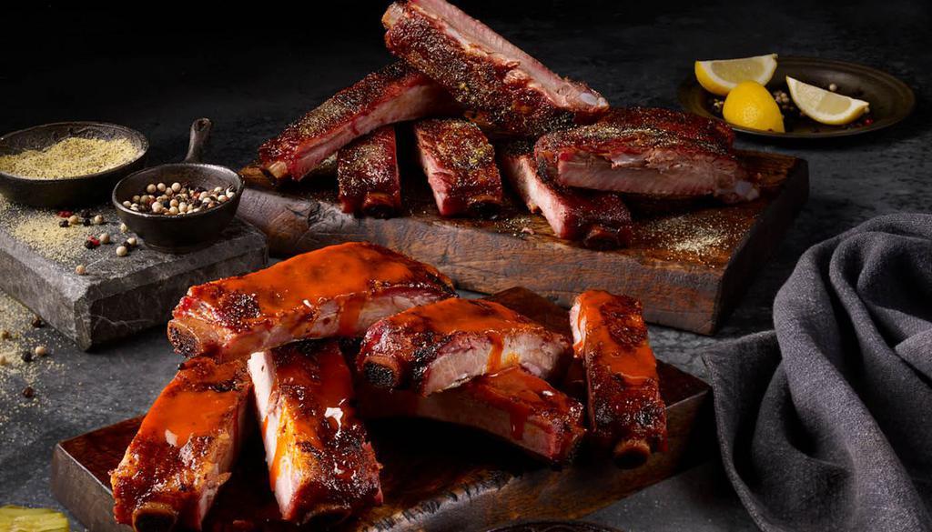 Ribs · 6 pieces of Fall off the Bone Ribs with your choice of flavor.
