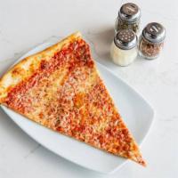 Pizza by the Slice · Giant slice from a twenty eight inch party pizza, pizza sauce and grande whole milk mozzarel...