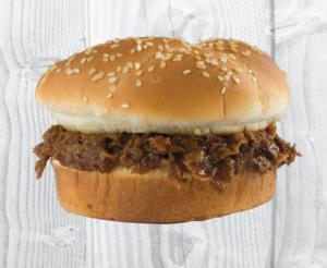 Beef Barbecue · Tender rax roast beef sliced thin and diced smothered in BBQ sauce and served on a 4