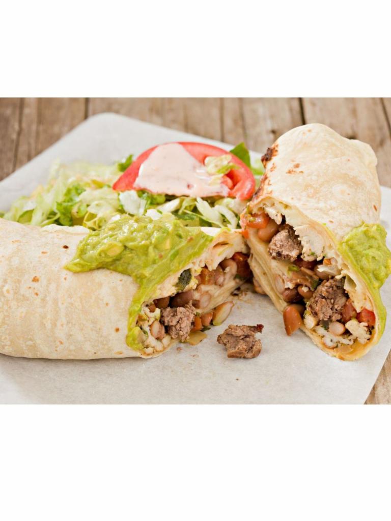 Mixed Burrito · Choose 2 styles. Served with rice, beans, mild or hot sauce, cheese, pico de gallo and cream. Chips and salsa included.