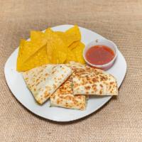 Chicken Quesadilla · Served with melted cheese, pico de gallo and cream in a 10