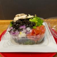 Garden Salad · Spring Mix Greens, Tomato, Green Pepper, Red Onion, Black Olives, Mushrooms and Choice of Dr...