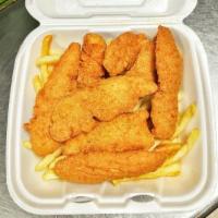 Chicken Tenders · Served with fries or fried rice and can of soda. Add any wing sauce for an additional charge.