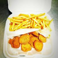 Chicken Nuggets · Served with fries or fried rice and can of soda.