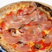 Meat Lover's Pizza · Pepperoni, homemade sausage, mozzarella, san marzano tomato sauce. Optional with bresaola or...