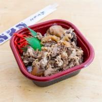 44. Beef Sukiyaki · Over rice.