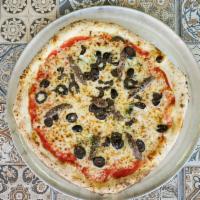 Napoli Pizza · San Marzano tomato sauce, mozzarella cheese, anchovies, olives, oregano, Parmesan, olive oil...
