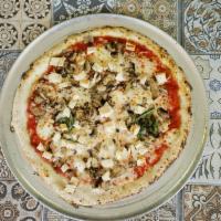 All Pollo Pizza · Chicken. San Marzano tomato sauce, mozzarella, chicken, mushroom, Parmesan, olive oil, and b...