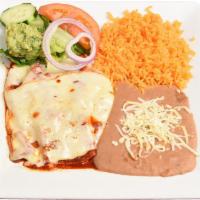 Enchiladas Suizas Lunch · 2 delicious enchiladas suizas prepared in green or red sauce and stuffed with your choice of...