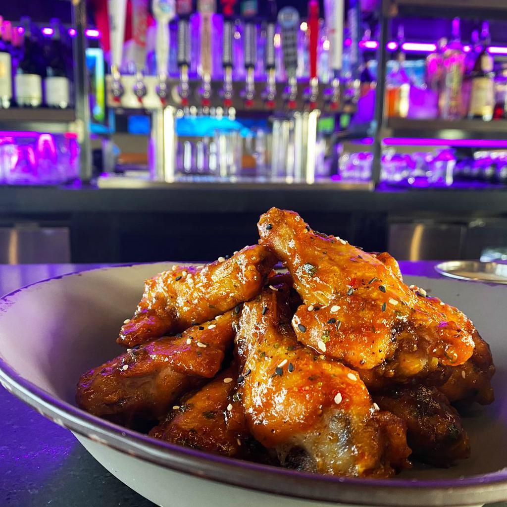 Crispy Chicken Wings · Choice of homemade sauces: Buffalo, BBQ, or Thai Street Style.
8 wings served with cucumbers, carrots, celery & blue cheese or ranch dressing
1/2 lb Boneless Wings or 1 lb Bone-In Wings