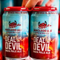 Deal with the Devil | IPA 6-Pack · Must be 21 to purchase. 6-pack of our piney, citrusy flagship IPA | 7.5% abv. 12oz cans.