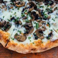 Mushroom and Sage Pizza · White with sauteed mushroom, preserved lemon ricotta spread, provolone and mozzarella cheese...