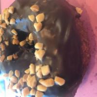 Chocolate Cake Donut with Peanuts · 