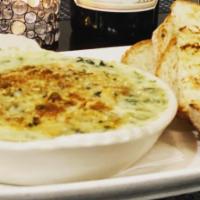 Kale and Spinach Dip · Creamy Parmesan, roasted garlic, baguette.