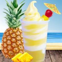 Dole Whip Float  · Dole pineapple juice swirled with Dole pineapple sorbet (or another froyo option if Pineappl...