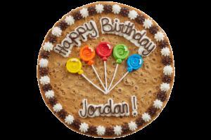 Balloon Happy Birthday Cookie Cake · Please note that any size larger than 16