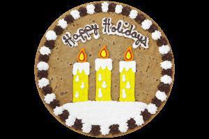 Happy Holidays Candles Cookie Cake · 
