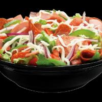 Antipasto Salad · Pepperoni, ham, red onions, green peppers, tomatoes and mozzarella (recommended dressing: It...