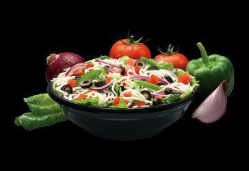Garden Salad · Red onions, green peppers, tomatoes, black olives and mozzarella (recommended dressing: ranch).
