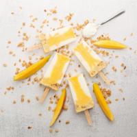 Mango Parfait Paleta · Greek yogurt, homemade mango jam and granola