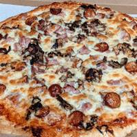 Meat Lover Pizza/Calzone · Steak, pepperoni, sausage, hamburger, ham and salami.